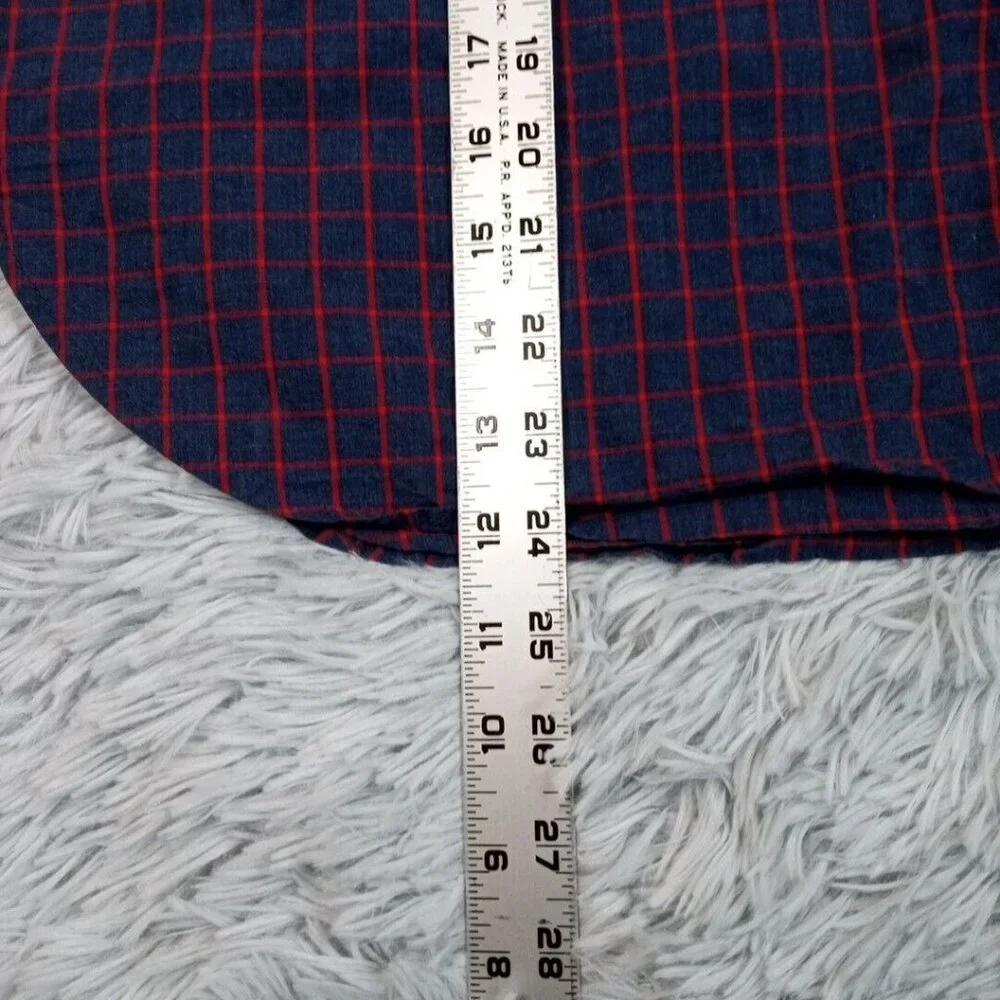 J. Crew Womens Shirt Blue 10 Ruffle Top Career Casual Comfort Check Buttons - Picture 7 of 10